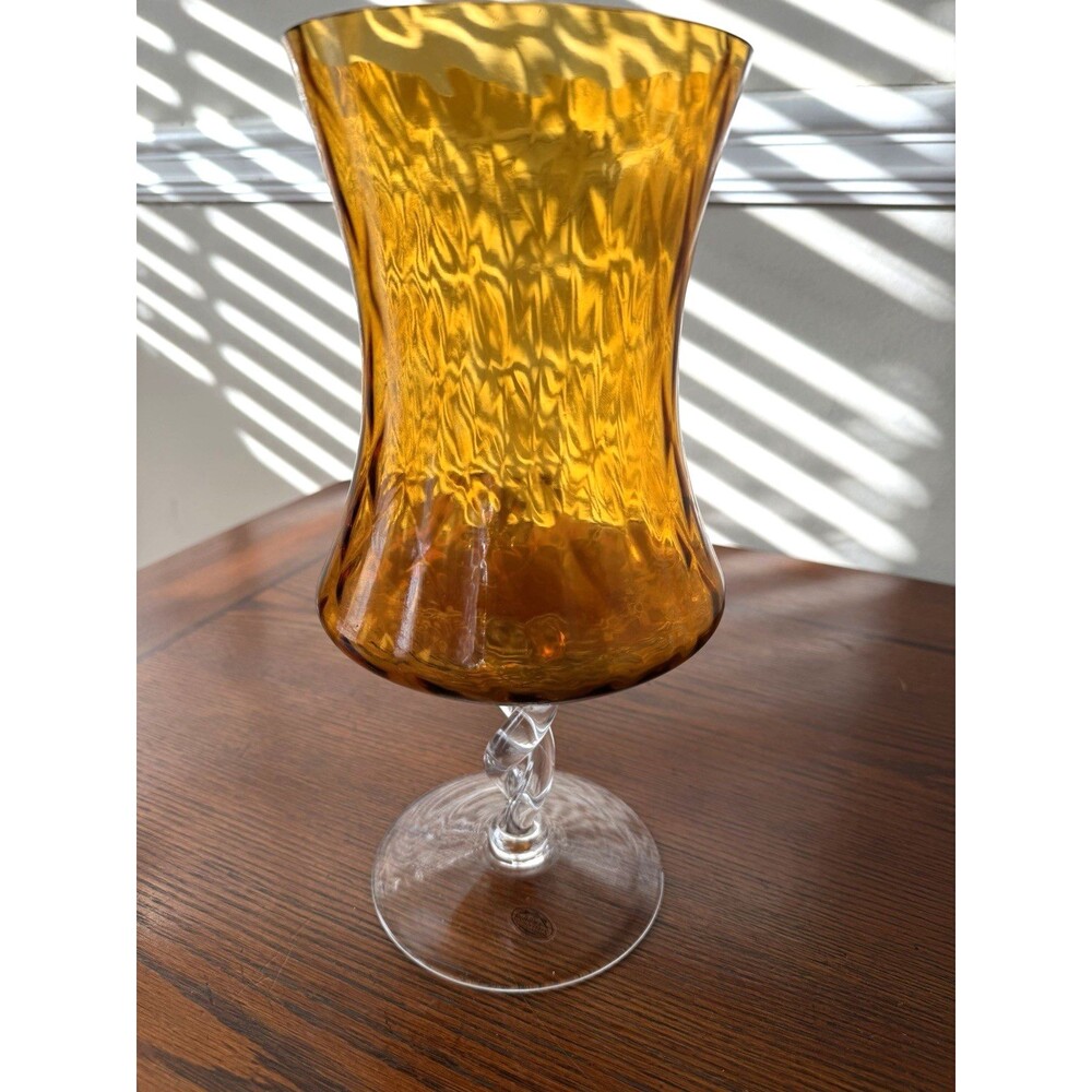 Home Essentials And Beyond Candle Holders Hurricanes 12" Amber Clear Twist Stem